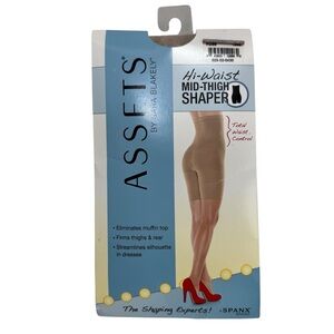 Assets By Spanx Shapewear Hi-Waist Mid-Thigh Shaper Women Size 1 Nude NEW